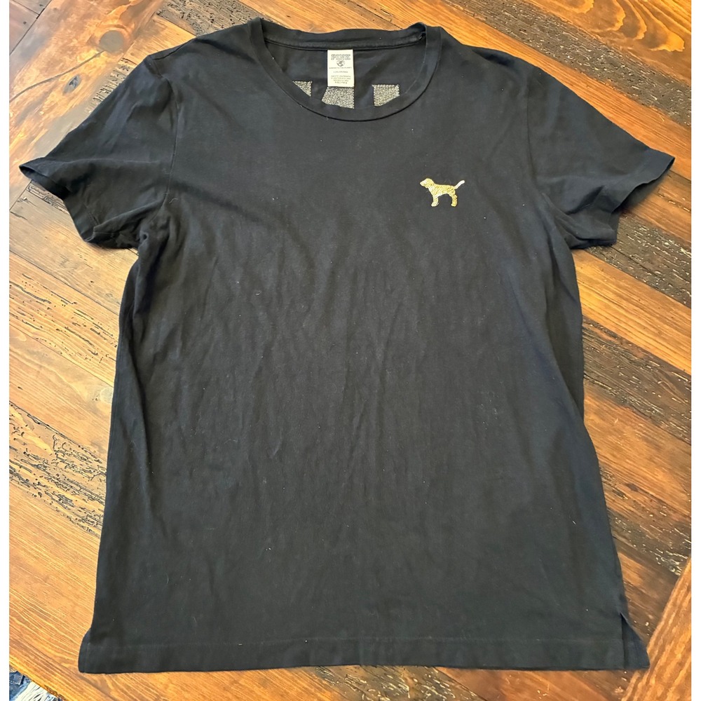 Vintage Y2K Victoria's Secret Sequin Logo T-shirt Women Large Loungewear Sequin - Picture 3 of 4